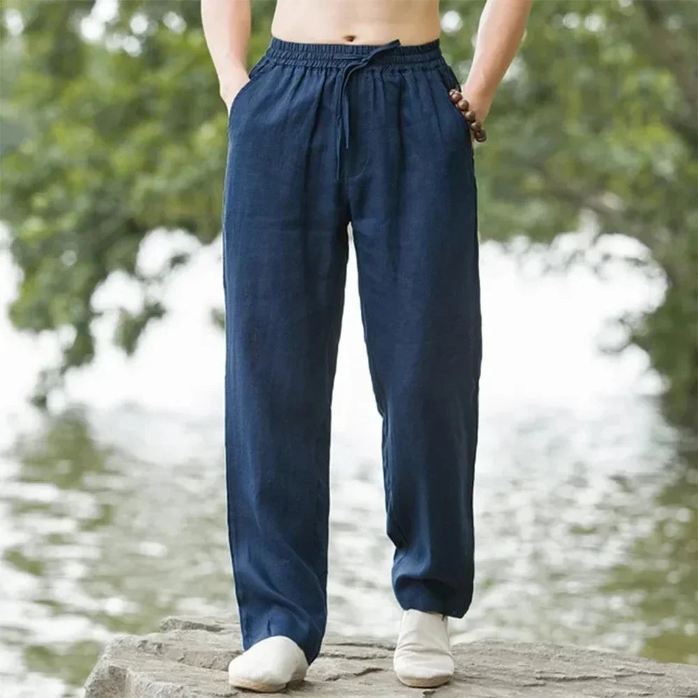 Pantalon de lino y algodón