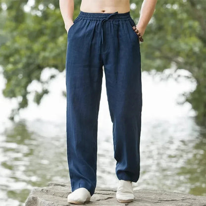 Pantalon de lino y algodón
