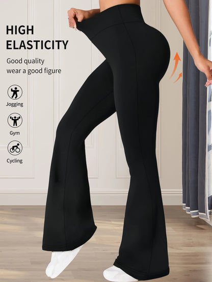Pantalones acampanados ajustados de tiro alto