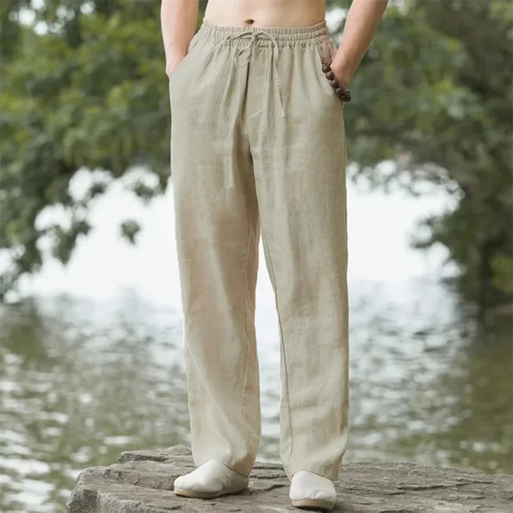 Pantalon de lino y algodón