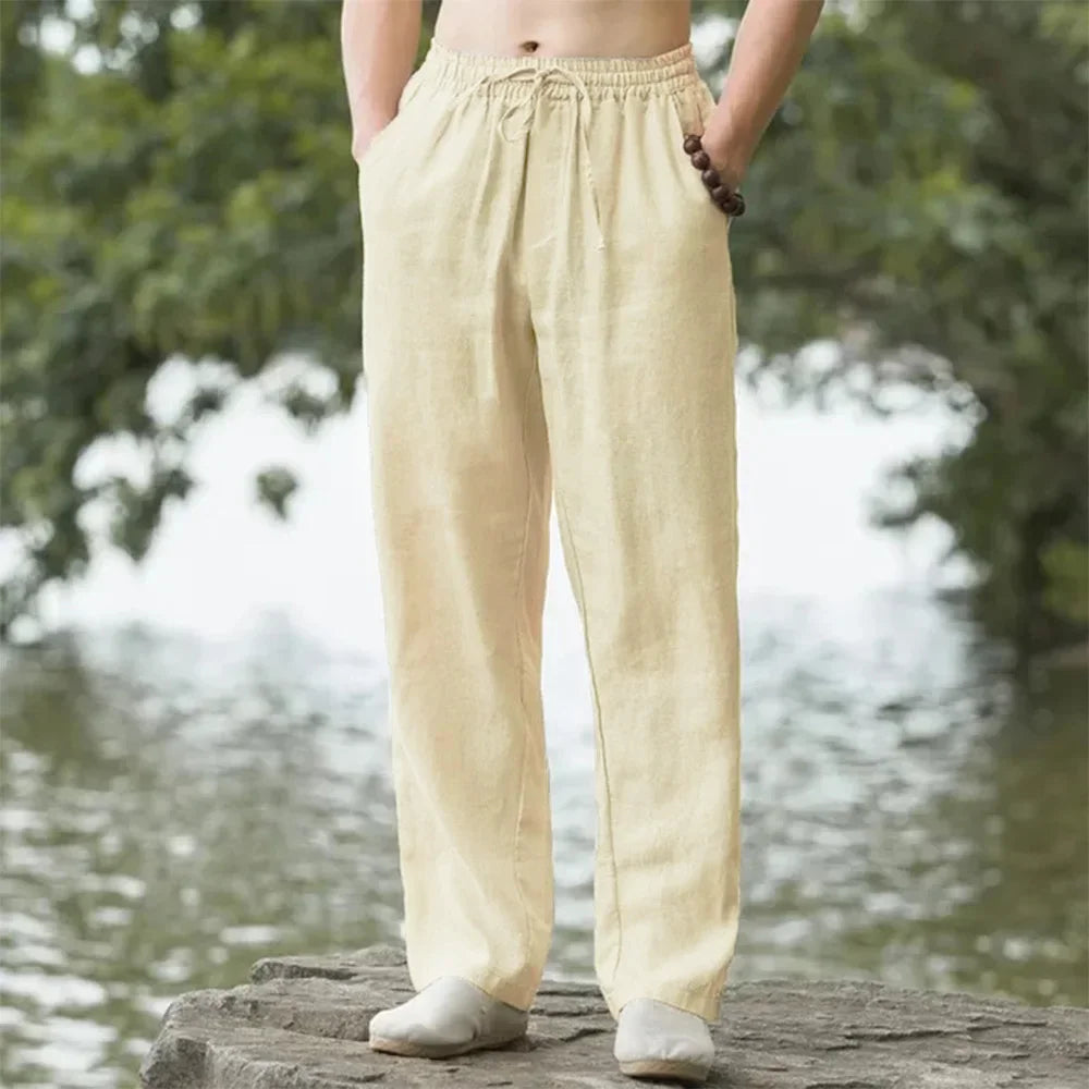 Pantalon de lino y algodón