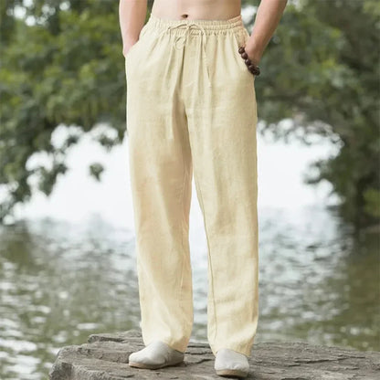 Pantalon de lino y algodón