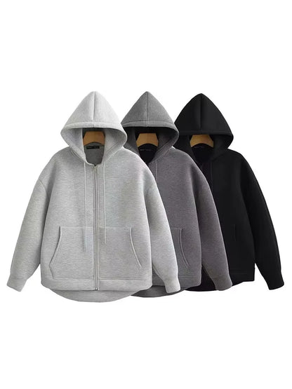 Sudadera con cremallera - estilo holgado
